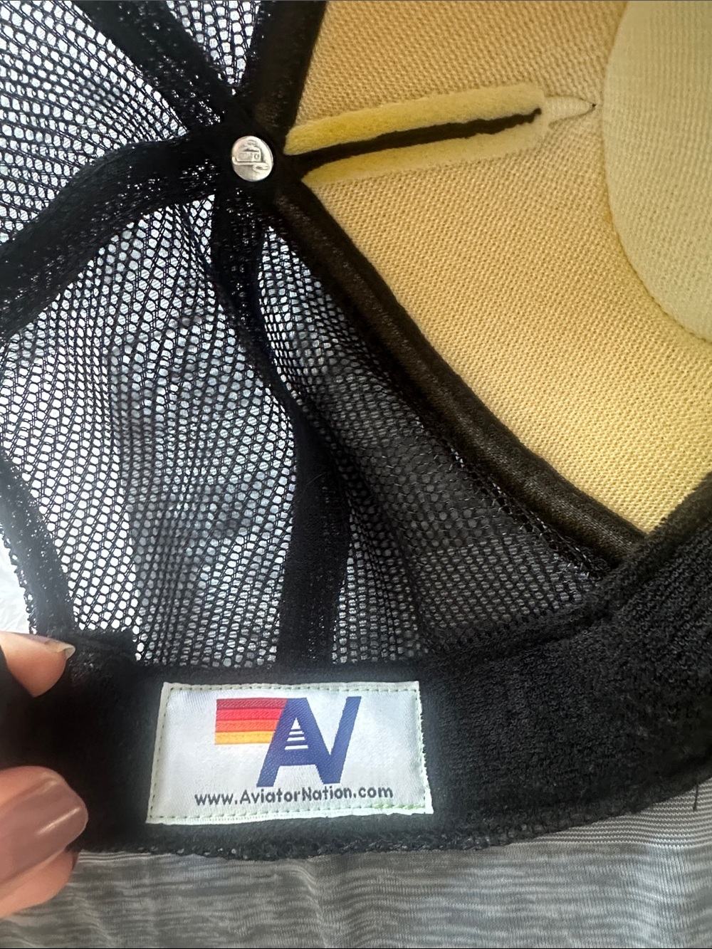 Aviator Nation Black Trucker Hat with Multicolor Retro Patch - Picture 3 of 4